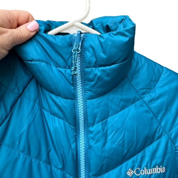 Women's Columbia Omni-Heat Interchange Puffer Jacket Blue w/Silver Lining SMALL - Picture 2 of 12